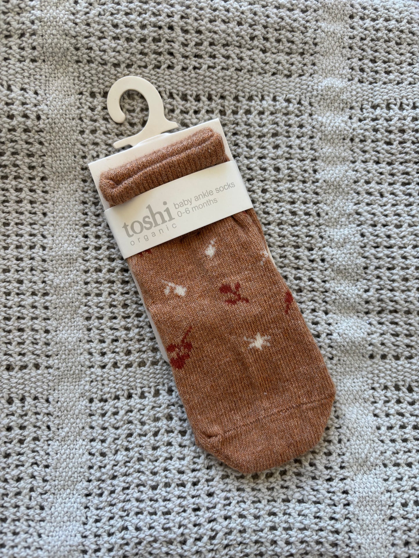 Organic Socks Ankle Jacquard - Maple Leaves