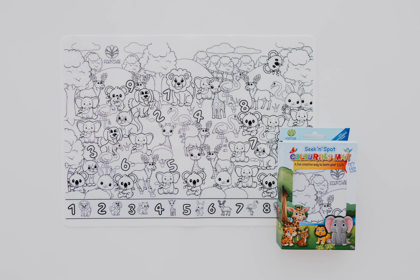 Reusable Colouring Mat | Animal Seek & Spot A3 Silicone