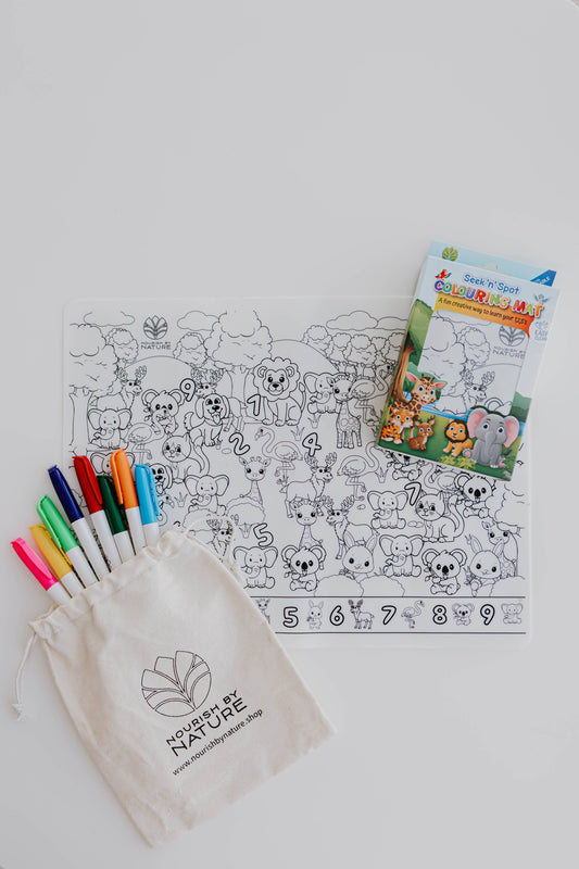 Reusable Colouring Mat | Animal Seek & Spot A3 Silicone