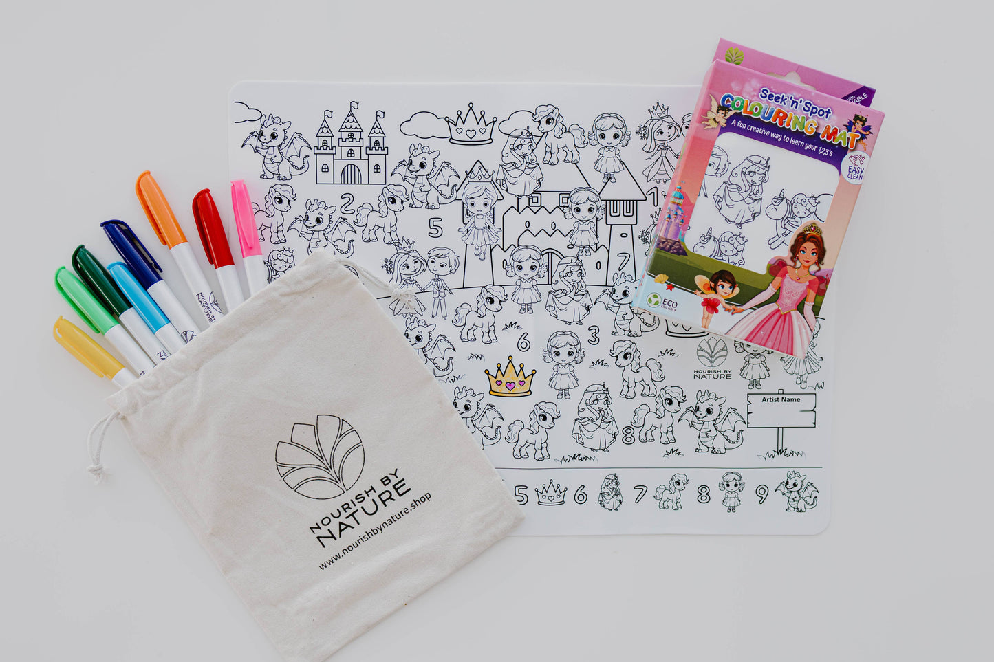 Reusable Colouring Mat | Princess Seek & Spot A3 Silicone