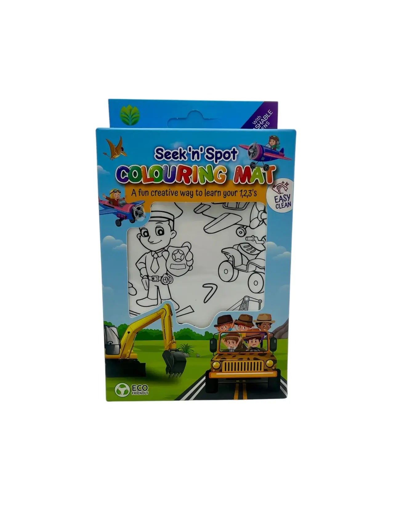 Reusable Colouring Mat Cars and Truck Seek &Spot A3 Silicone