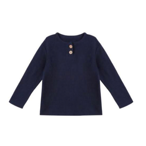 Noah Waffle Henley Top Navy