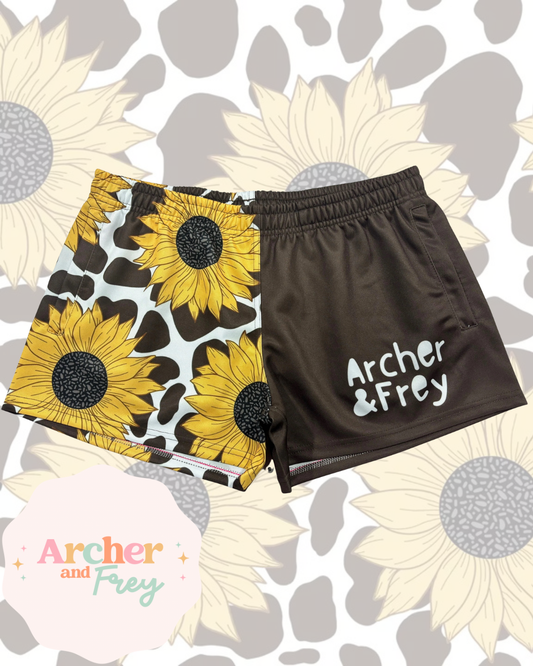 Sunny Cow Print Kids Footy Shorts