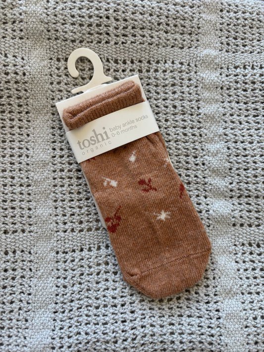 Organic Socks Ankle Jacquard - Maple Leaves