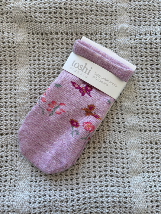 Organic Socks Ankle Jacquard - Lavandula