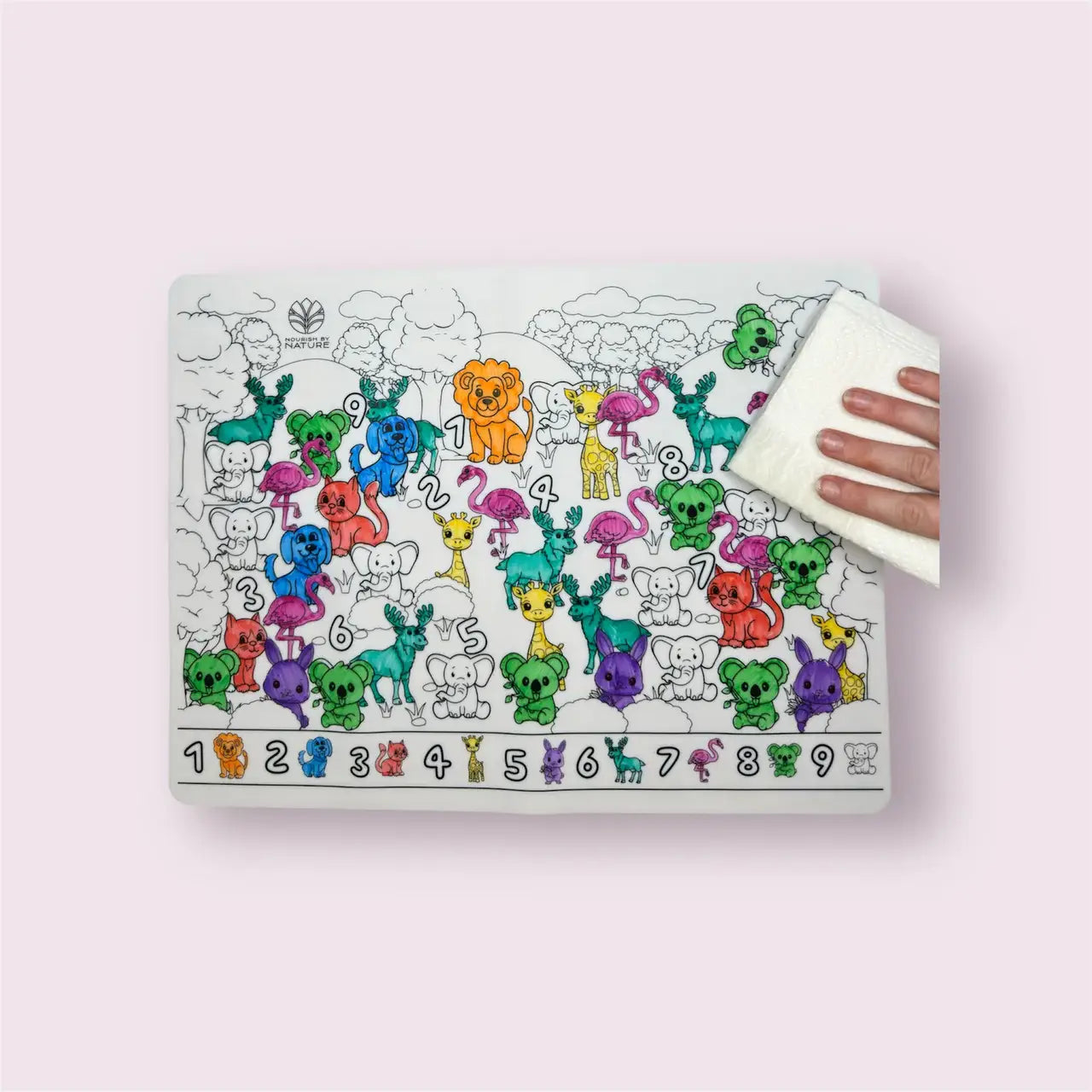 Reusable Colouring Mat | Animal Seek & Spot A3 Silicone
