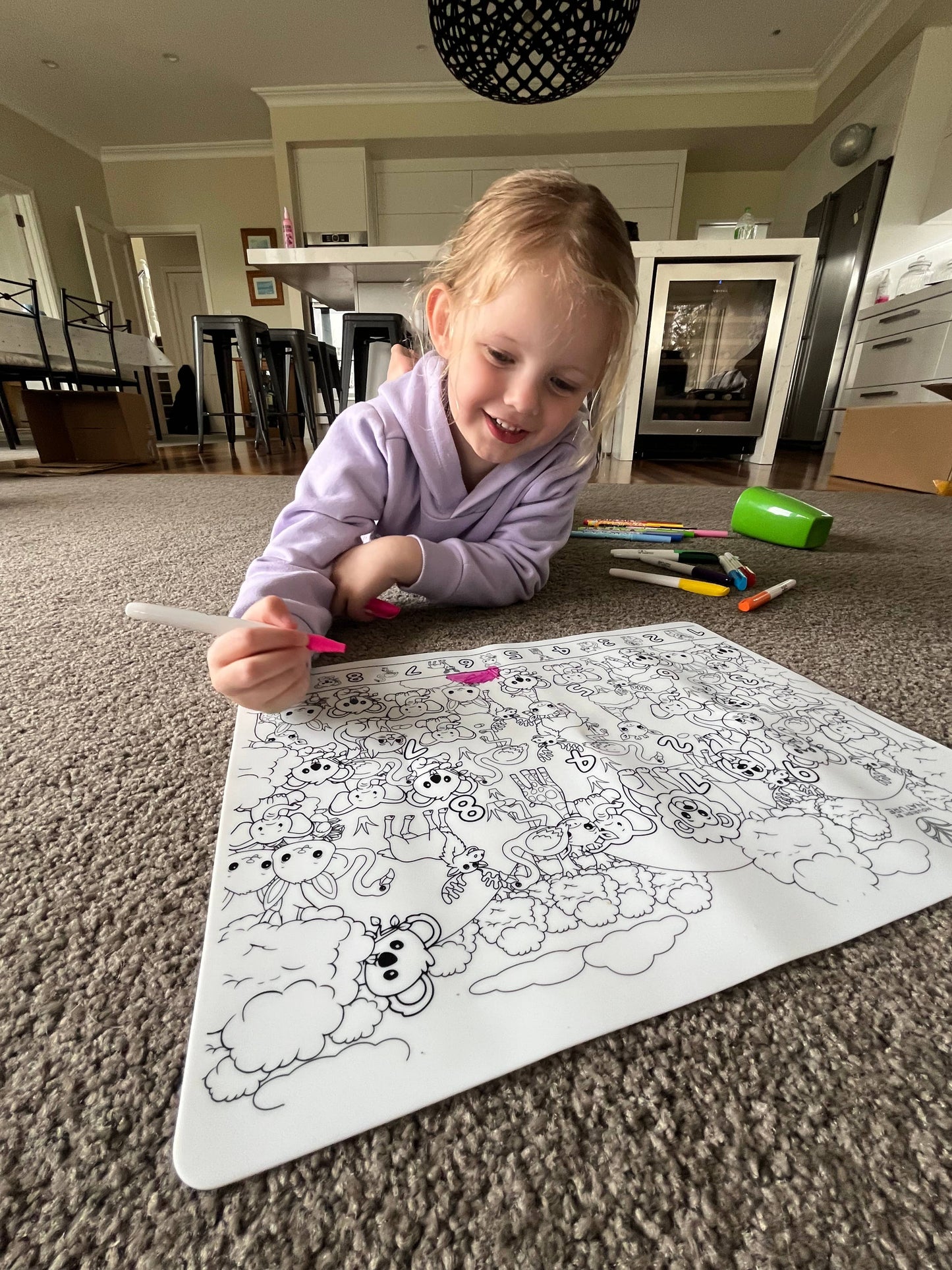 Reusable Colouring Mat | Animal Seek & Spot A3 Silicone