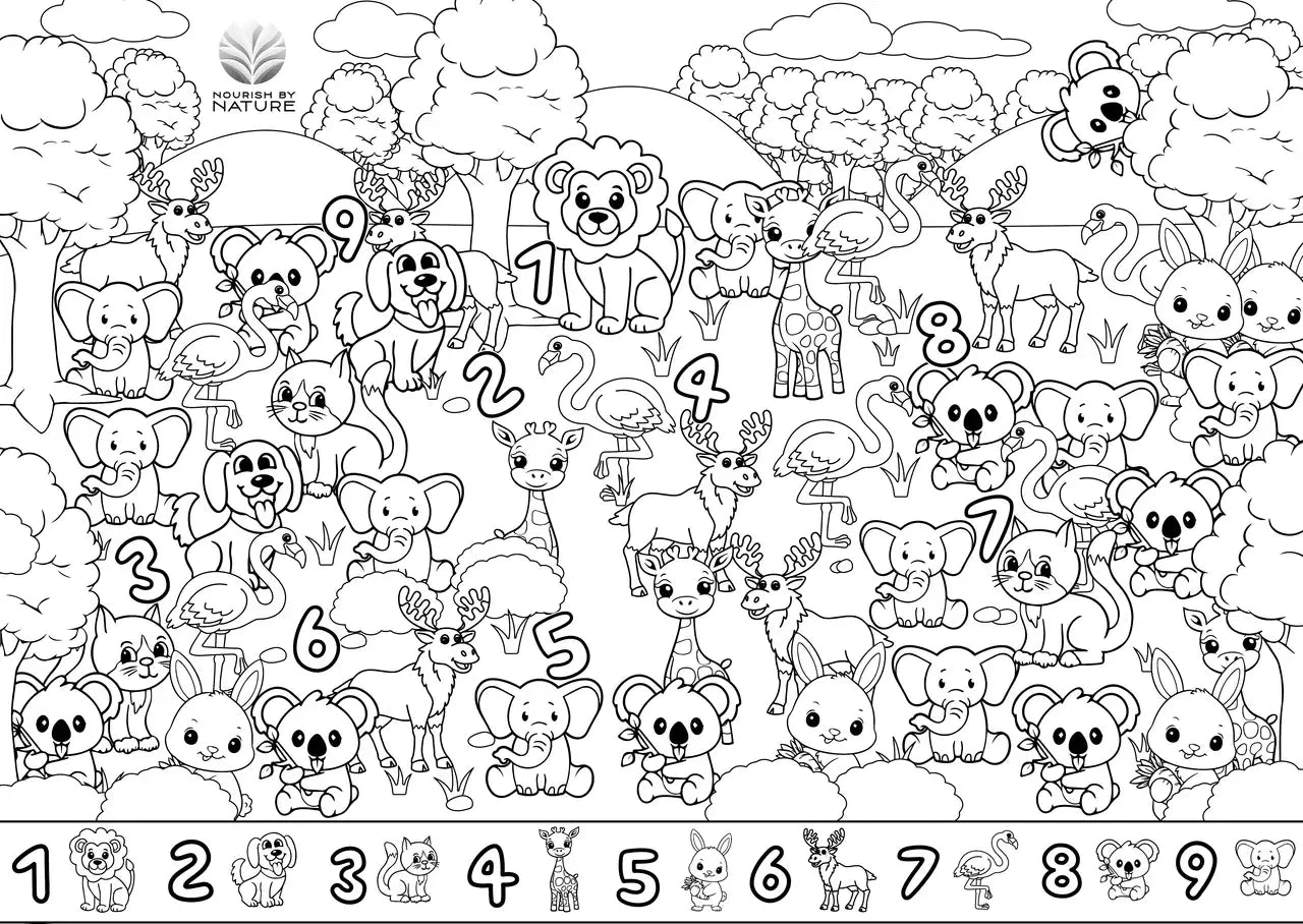 Reusable Colouring Mat | Animal Seek & Spot A3 Silicone