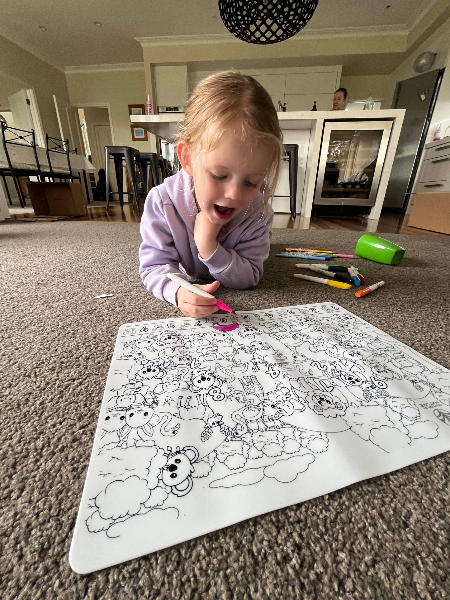 Reusable Colouring Mat | Animal Seek & Spot A3 Silicone